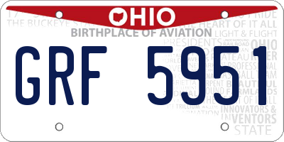 OH license plate GRF5951