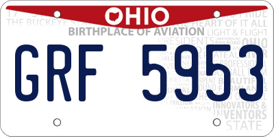 OH license plate GRF5953