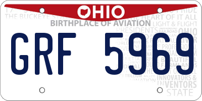 OH license plate GRF5969