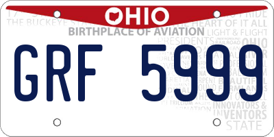 OH license plate GRF5999