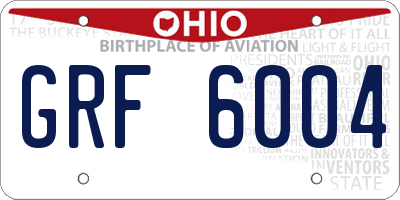 OH license plate GRF6004