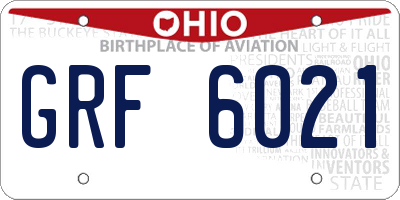 OH license plate GRF6021