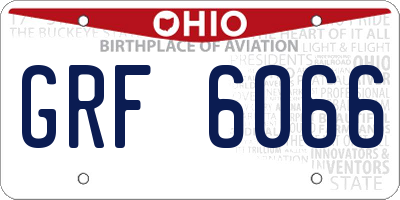 OH license plate GRF6066