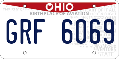 OH license plate GRF6069