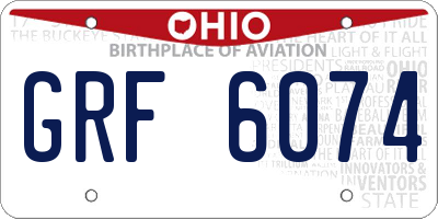 OH license plate GRF6074