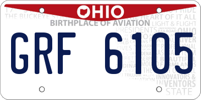 OH license plate GRF6105