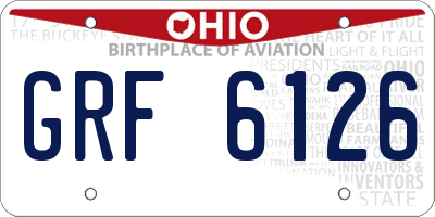 OH license plate GRF6126