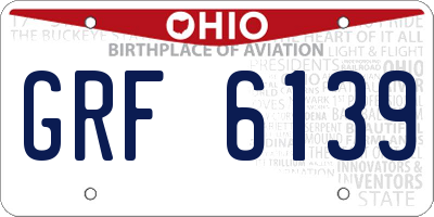 OH license plate GRF6139