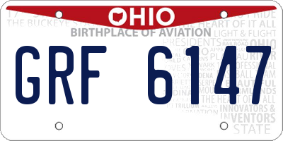 OH license plate GRF6147