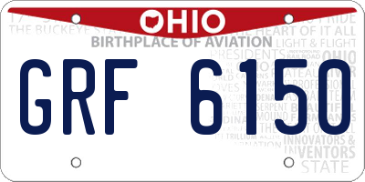 OH license plate GRF6150