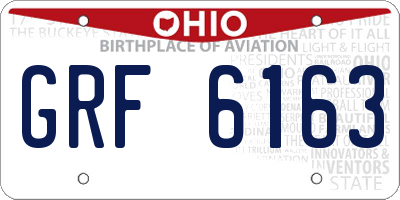 OH license plate GRF6163