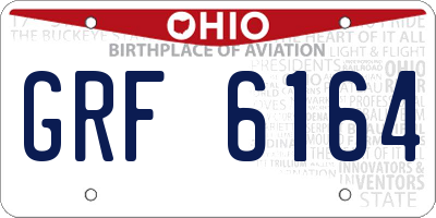 OH license plate GRF6164