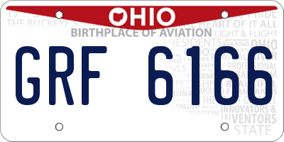 OH license plate GRF6166