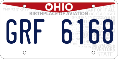 OH license plate GRF6168