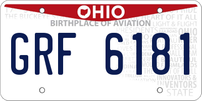 OH license plate GRF6181