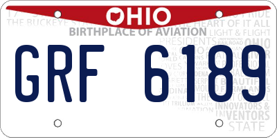 OH license plate GRF6189