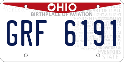 OH license plate GRF6191