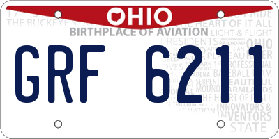 OH license plate GRF6211