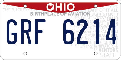 OH license plate GRF6214