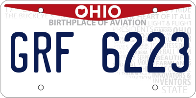 OH license plate GRF6223