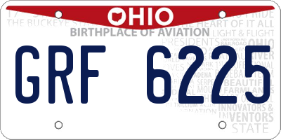 OH license plate GRF6225