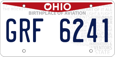 OH license plate GRF6241