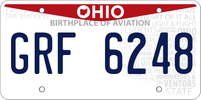 OH license plate GRF6248