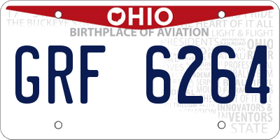 OH license plate GRF6264