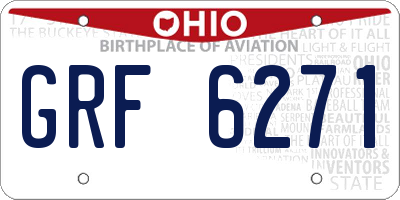 OH license plate GRF6271
