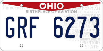 OH license plate GRF6273