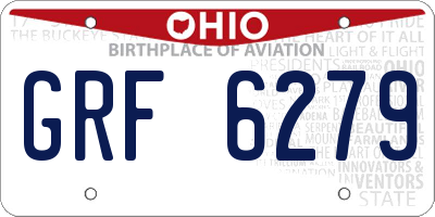 OH license plate GRF6279