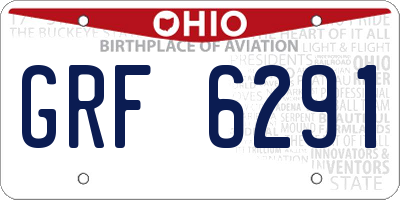OH license plate GRF6291