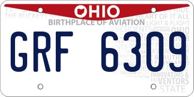 OH license plate GRF6309
