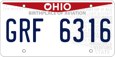 OH license plate GRF6316