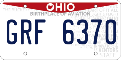 OH license plate GRF6370