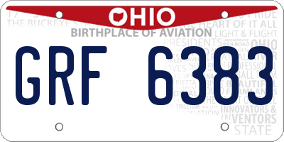 OH license plate GRF6383