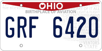 OH license plate GRF6420