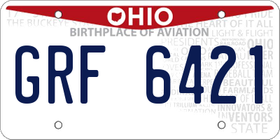OH license plate GRF6421