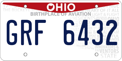 OH license plate GRF6432