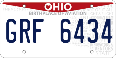 OH license plate GRF6434