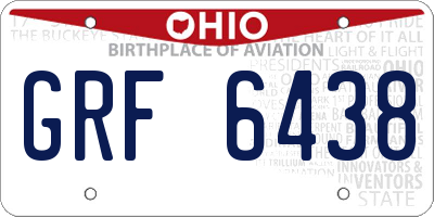 OH license plate GRF6438