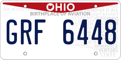 OH license plate GRF6448