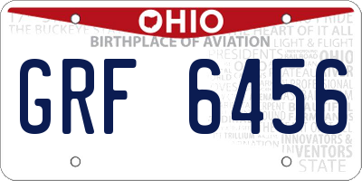OH license plate GRF6456