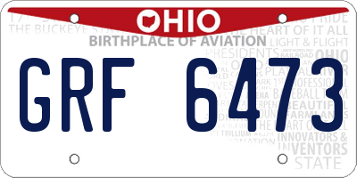 OH license plate GRF6473