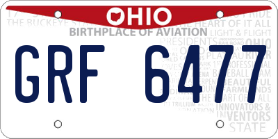 OH license plate GRF6477