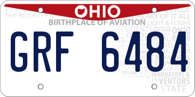 OH license plate GRF6484