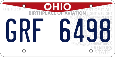 OH license plate GRF6498
