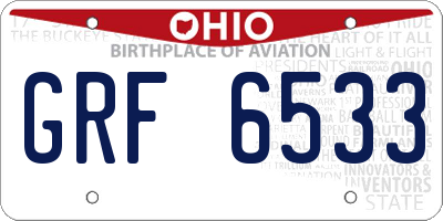 OH license plate GRF6533