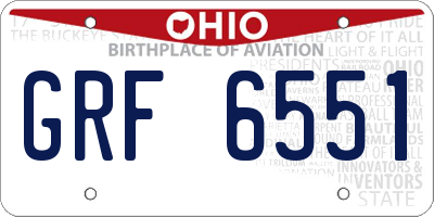 OH license plate GRF6551