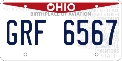 OH license plate GRF6567